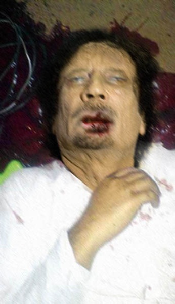 picture of gadhafi dead body 
